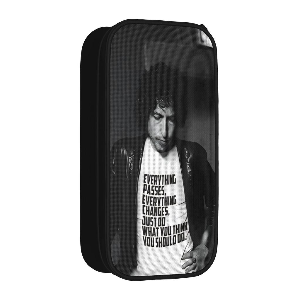Bob Dylan Singer Pen Box Double Layer Large-capacity School Accessories  Pencil Case Stationery Suprise Gift