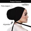 Ramadan Women Under Scarf Hat Turban Bonnet Hijabs Cap Islamic Muslim Under Scarf Hijab Cap with Tie-Back Closure