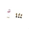 Flamingo Resin Statue Bird Sculpture Home Decor Fireplace Modern Art Garden Figurine Metal Stand