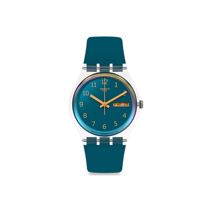 Swatch Quartz Movement 30 Meters Water Resistant Fashion Trend Youth Sports Watch Unisex Watches Blue GE721 Blue Dial