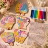 Handmade Ice Cream Graffiti Kit Wooden Ice Cream Pendant Hand Drawn DIY Graffiti Set  Decorations
