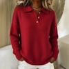 New Autumn and Winter Loose and Lazy Style Soft and Waxy Women's Lapel Long-sleeved Button Sweater