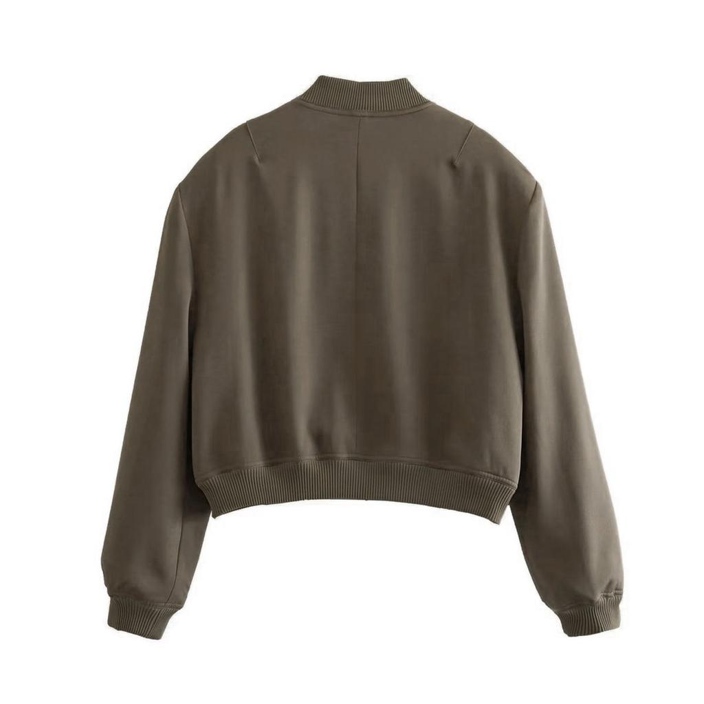 Jachetă de motocicletă de culoare solidă, cu guler dublu, haină cu mânecă lungă