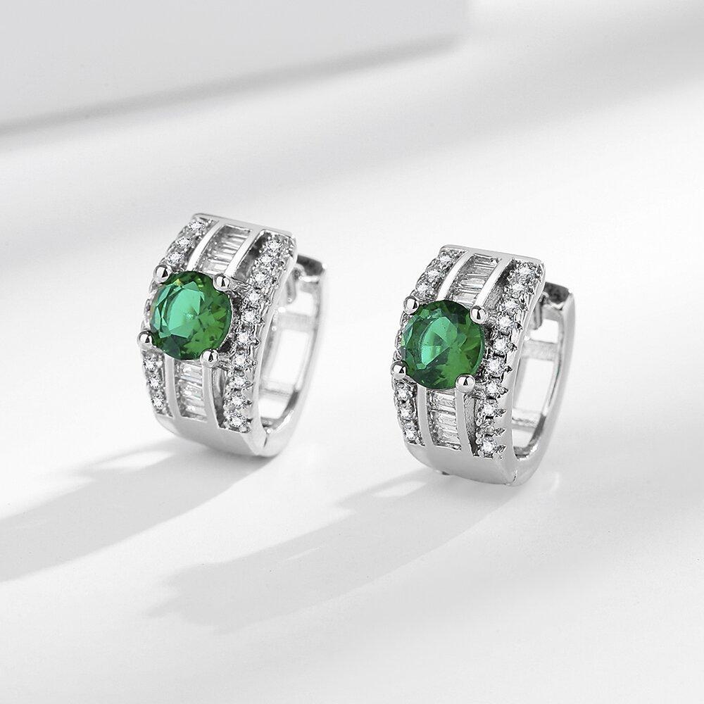 Ebay Simple Full Diamond Round Ear Buckle Accessories Temperament Ear Jewelry Zircon Earrings