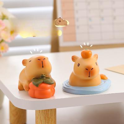 Capybara Figur Kunstharzhandwerk Schreibtischdekoration Arbeitsplatz Tägliche Dekompression Kleine Ornamente Geschenke