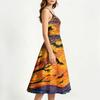 Women's Casual Sleeveless Halloween Print Dress for Holiday Parties and Everyday Wear