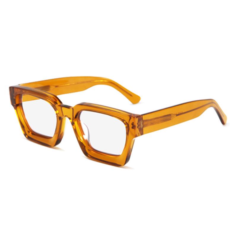 Reading Eyewear Blue Light Rectangular Oversized Spectacle Unisex Transparent Blocking Acetate Presbyopic Square Presbyopic Thick Clear Fashiona
