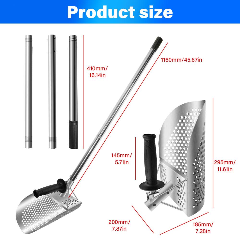 Extended Iron Sand Shovel, Heavy-duty Long Beach Shovel, Stainless Steel Metal Detector, Spoon, Long Handle, Beach Treasure Hunt