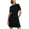 FILA Basic Simple Casual Polo Collar Short Sleeve Dress Women Dresses Legendary-Blue F11W341308F-NV
