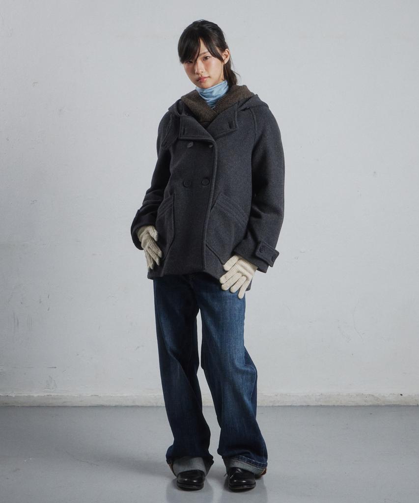 CGP (Women) Double-Button Half Coat - Dark Grey