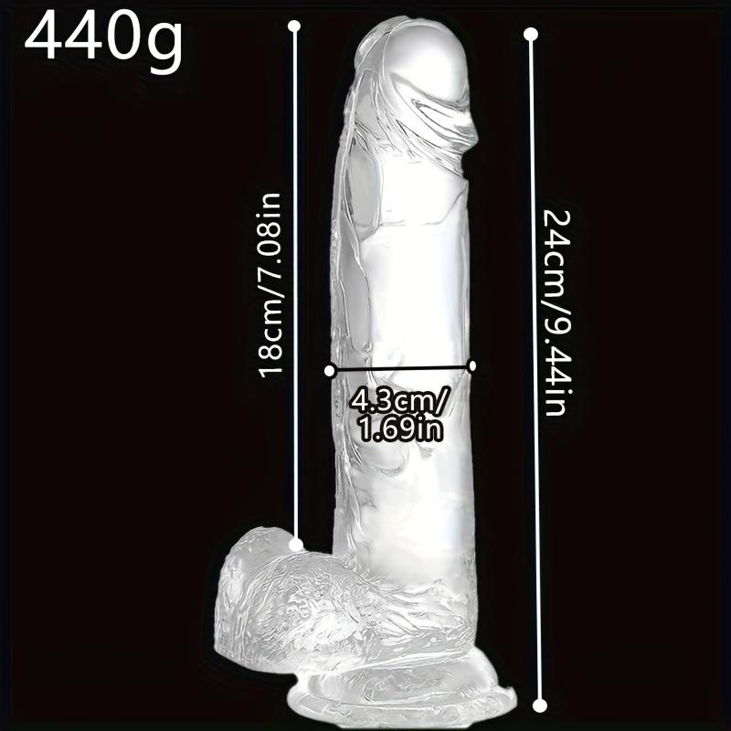 Big Dildo 9.44 Inch – Clear PVC Realistic Dildo with Strong Suction Cup, Soft Touch G-Spot Toy for Women & Men, Solo Play