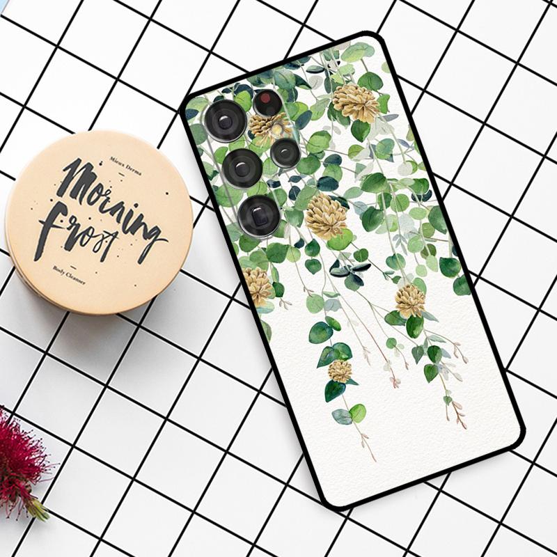 Eucalyptus Lavender Case For Samsung Galaxy S21 S22 S23 S24 S25 Ultra S9 S10 S25 Plus S25 FE S20 FE Phone Cover