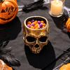 Halloween Desk Organizer Skull Planter, Resin Head Flower Pot, Candy Bowl, Spooky Party Supplies Gothic Decoration for Tabletop Home Bar Office Makeup