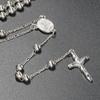6mm Rosary Bead Necklace Catholic Necklace with Jesus Christ Crucifix for Cross Pendant Catholic Prayer Chain for Women