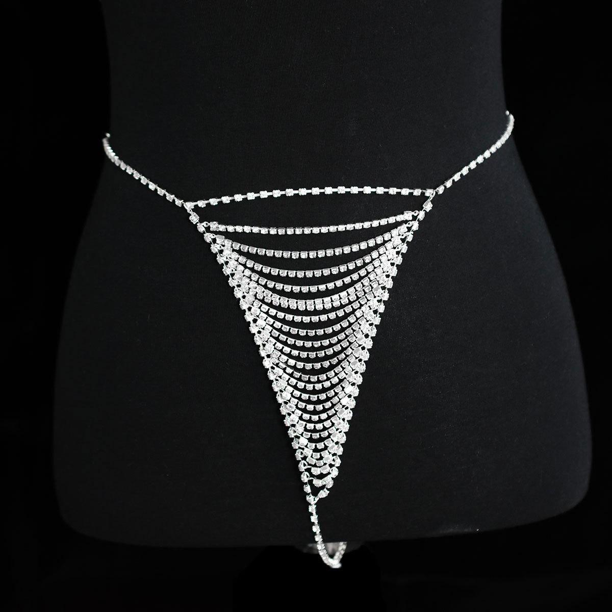 

Бюстгальтер бикини в полоску со стразами и цепочкой для тела – женский европейский и американский аксессуар для взрослых