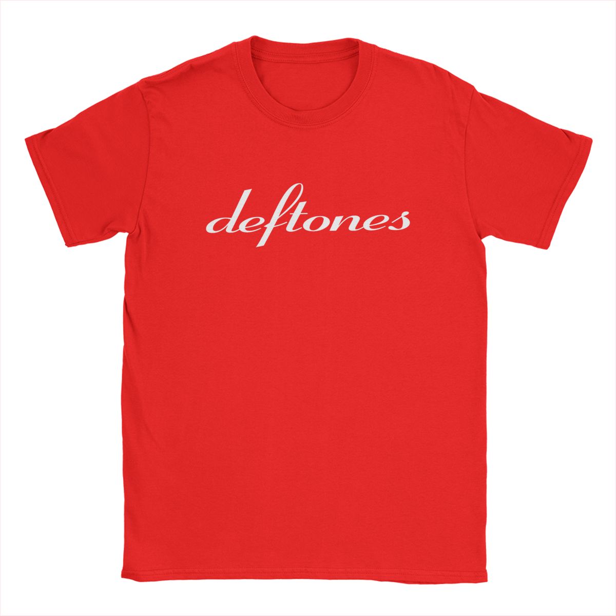 

Deftones White Logo T-Shirts for Men Harajuku Gothic Japanese Vintage Cotton Tee Round Neck Short Sleeve T Shirts Plus Size XL