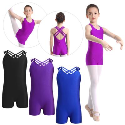 Dziewczęce podstawowe jednoczęściowe paski na plecach gimnastyczny balet trykot Unitards Body Athletic