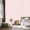 Hearts Wallpaper White and Coral 50x1000