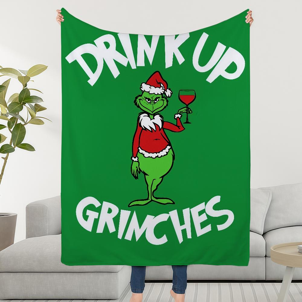 Blanket Throw Film Super Cosy Plush Living Room Christmas G-GrinchS Sofa Couch Childish Birthday The Gifts