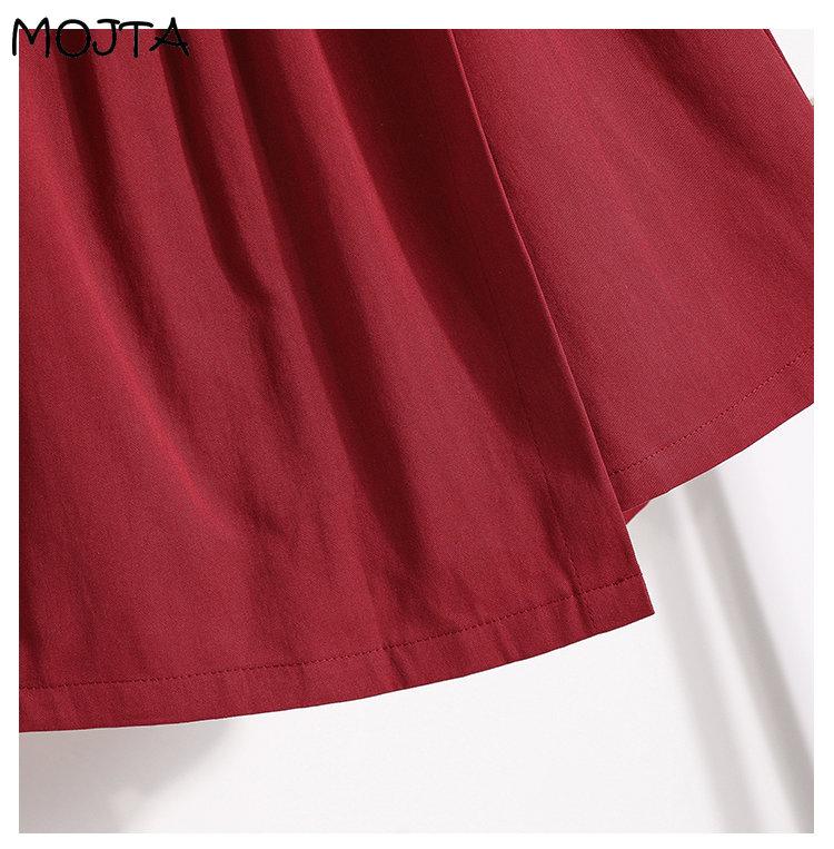 MOJTA Women's High Waist Loose A-line Skirt Spring Autumn Plus Size Elastic Casual Short Skirt