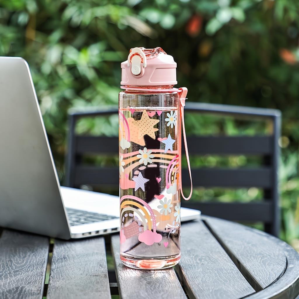 790ml Cartoon Straw Cup, Ideal for Students, Outdoor Camping and Picnicking, Large Capacity, Perfect for Back To School Season