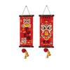1 Pair Chinese Style Spring Festival Couplets Velvet New Year Door Couplet Wall Art Pendant  Window
