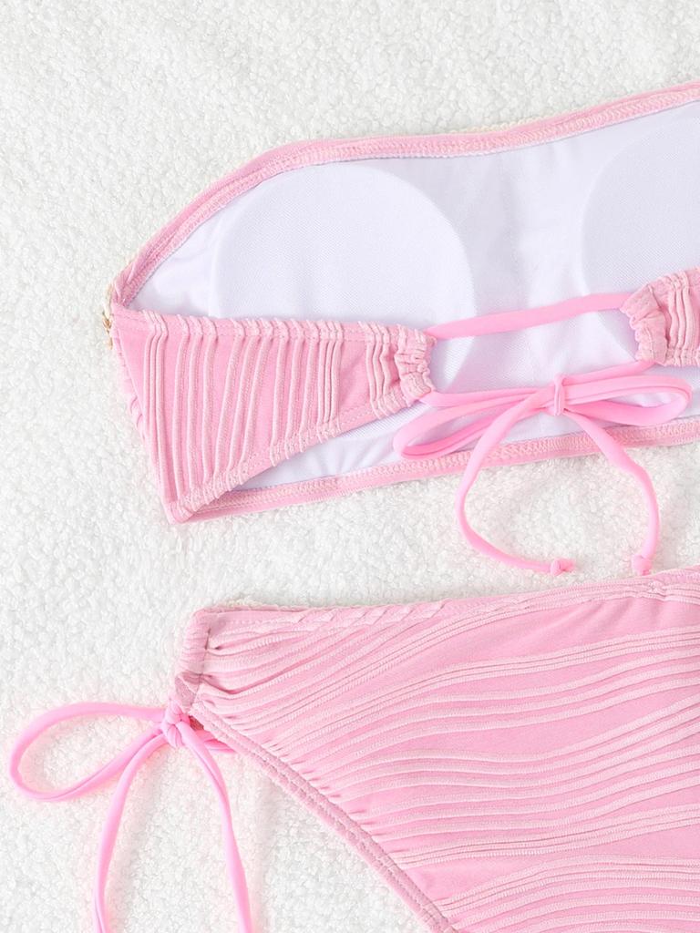 2026 Europees Amerikaans Grensoverschrijdend Dames Hanger Bandeau Strik Bikini Zwempak