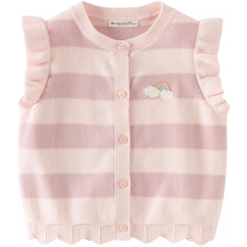

Girls Anti-static Knitted Cotton Stripe Spring Vest 73cm