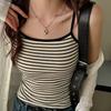 Women's Fashion Lingerie Style Top Spring/Summer Striped Print Round Neck Fitted Casual Vacation Sexy Camisole Beach Vacation & Everyday Casual Wear