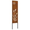 Garden Privacy Screen Canvas Rusty 32 X 140 Cm Weatherproof Steel