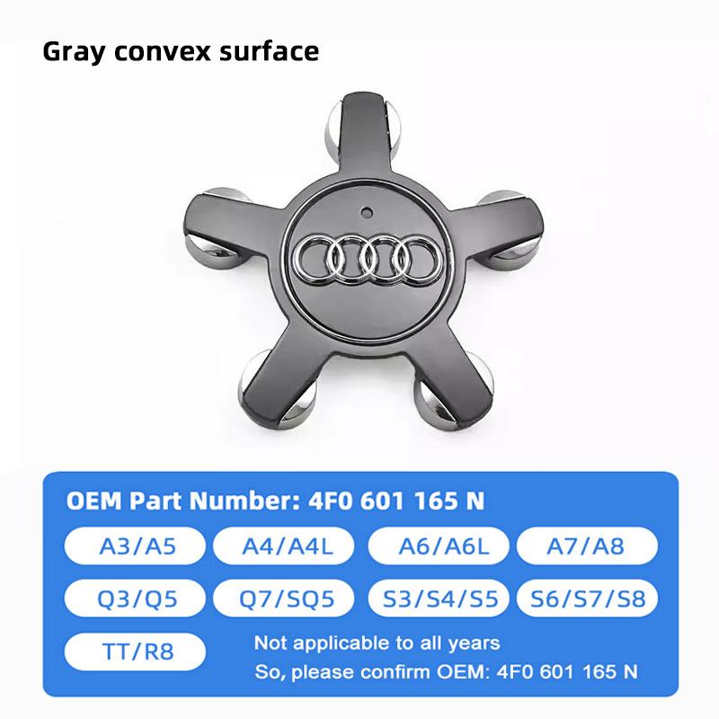 4Pcs Car Hub Caps Rim Center Cover Wheel Tire Accessories For 4fkcn A7 A6 A3 A5 A4 A8 Q5 S3 S6 TT Q3 SQ5 Q7 R8 S7 S5 S4 S8 fkcn4
