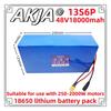 Air fast transportation New Full Capacity Power 18650 Lithium Battery 48V18ah Lithium Battery Pack 13S6P Suitable for 250-2000W