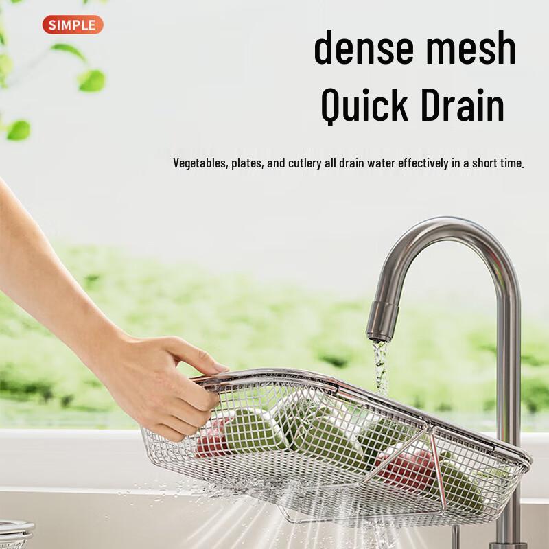 Extendable Stainless Steel Kitchen Sink Dish Drainer Rack