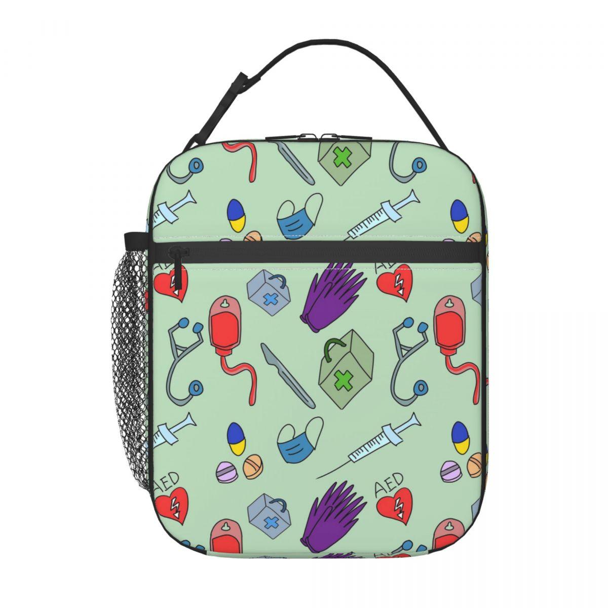 

Medical Equipment Pattern Insulated Lunch Bag for Kids School Cooler Thermal Food Box Tote Portable Lunch Boxes Container One Size