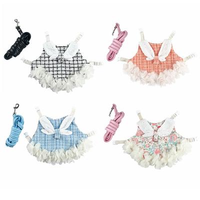 With Traction Leash Guinea Pigs Clothes Princess Style Pet Harnesses and Leash Set  Little Animals