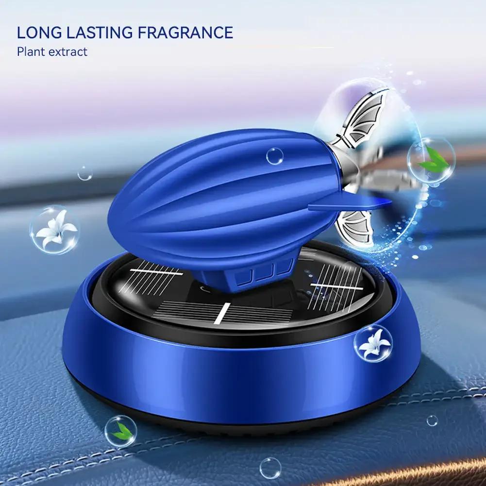 Ornements Parfumés d'Aromathérapie Solaire pour Voiture Désodorisant Solaire Dirigeable Queue de Navire Rotative Diffuseur d'Arômes pour Véhicule Maison Bureau