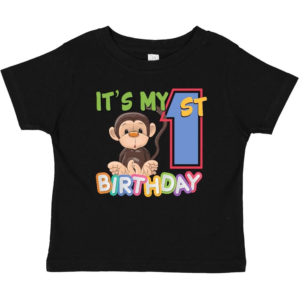 Inktastic Monkey First Birthday Baby T-Shirt Its Cartoon Adorable Unisex B-day 150