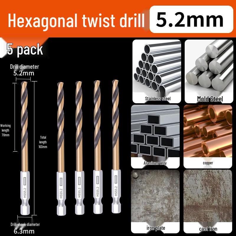 High Hardness Alloy Cobalt Hex Shank Twist Drill Set for Stainless Steel