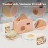 Wooden Toy Toaster Child-Safe Play Kitchen Appliance Tabletop