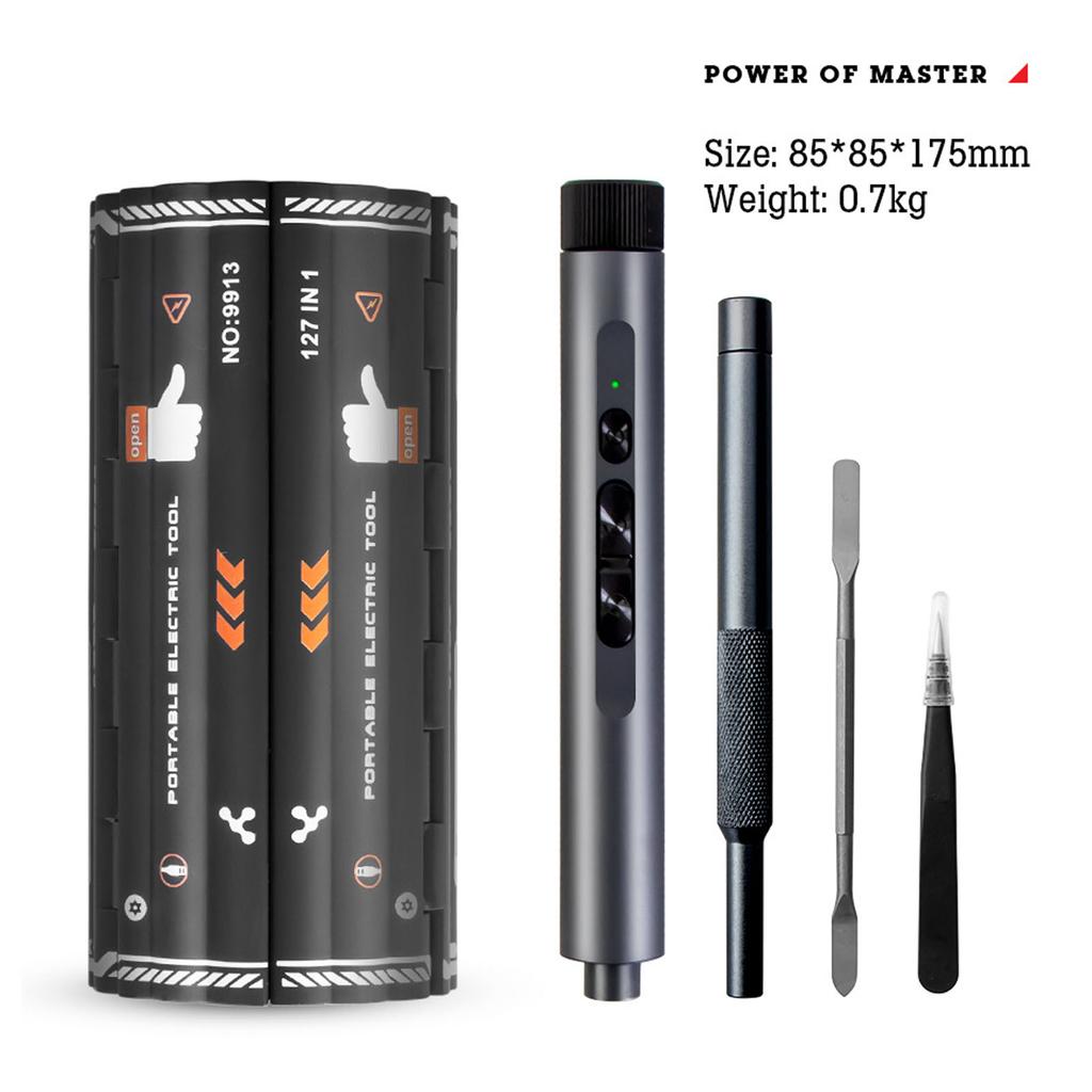 124 in 1 Electric Screwdriver Set Cordless Rechargeable Screwdriver Repair Tool Kit with Storage Box for Electronics Phone Camera Laptop