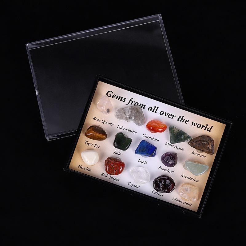 Natural Crystal Mineral Specimens - 15 Varieties Set for Educational Geology and Science Learning