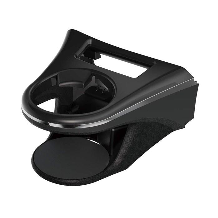 Tsuchiya Yac Harrier 80 Series Vehicle-Specific Air Conditioner Drink Holder - Driver Side - Black/Silver - SY-HR11