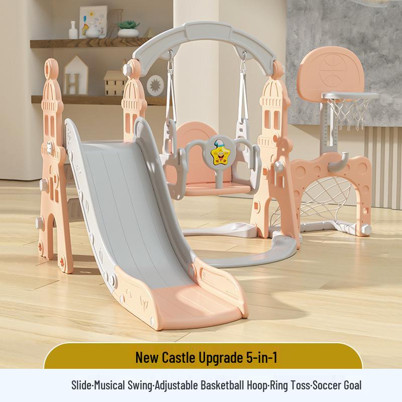 4-in-1 Indoor/Outdoor Kids Playset: Slide, Swing & More