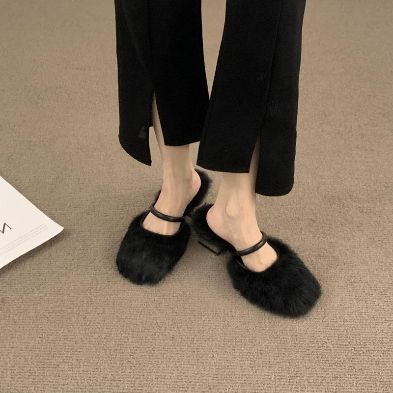 

Дизайнерская нишевая сумка с леопардовым принтом, голова с полуприкрытыми волосами, обувь для женщин, ленивые шлепанцы на плюшевом каблуке-мюли 39