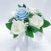 Custom European Simulated Rose Bridal Bouquet for Weddings, Photography, and Valentine's Day