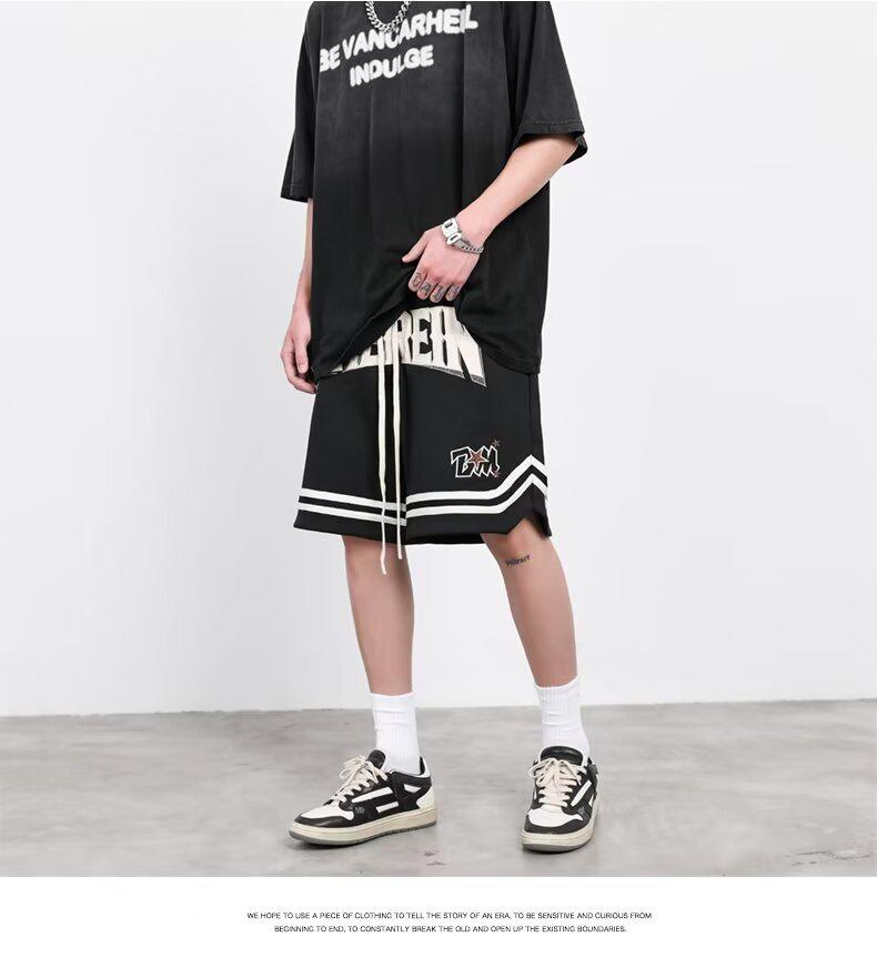 Trendy bestickte Basketball-Shorts für den Sommer für Jungen – Hip-Hop-Stil