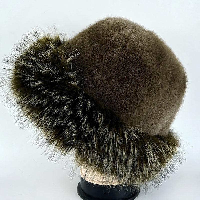 Pălărie Bucket de Iarnă Cadou Pălărie cu Bor Larg Articole de Acoperit Cap Elegante Pălării de Pluș Modă cu Apărătoare pentru Urechi Spălare Manuală Multicolor