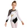Body da ballo per bambina, a maniche lunghe, con decorazione con strass lucidi, a maniche lunghe, per abbigliamento da ginnastica