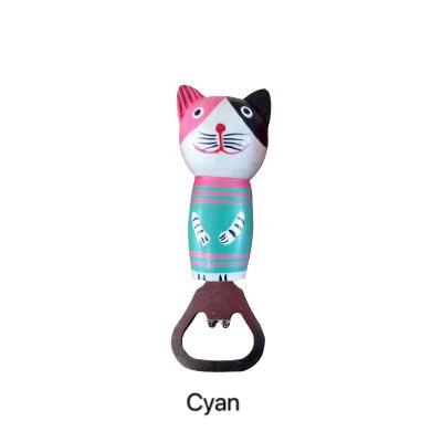 

Japanese Creative Balinese Cat Wooden Multifunctional Cartoon Cat Beer Bottle Opener Magnetic Refrigerator Stickers Ornaments