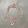 Spring letter peach blossom fringed bracelet niche design new handmade beaded cherry blossom jewelry high sense